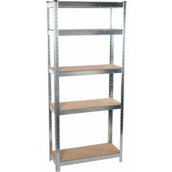 Kinzo Wood Stainless Steel Brown/Silver/Chrome Shelving System 75x172cm