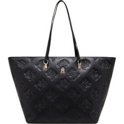 Tommy Hilfiger Monogram Patterned Tote Bag - Black