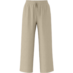 Selected High-Waisted Trousers - Greige