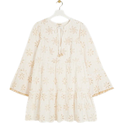 River Island Broderie Smock Mini Dress - Cream