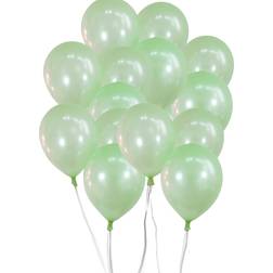 Shatchi Latex Balloons Metallic Light Green 10-pack
