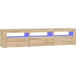 vidaXL LED Light Sonoma Oak TV Bench 180x40cm