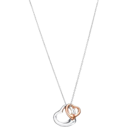 Tiffany & Co. Open Heart Pendant Necklace - Silver/Rose Gold