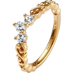 Pandora Regal Swirl Tiara Ring - Gold/Transparent