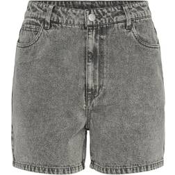 Pieces Abbi MW Denim Shorts - Light Grey Denim