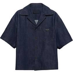 Prada Short Sleeved Selvedge Denim Shirt - Navy