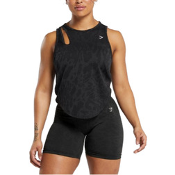 Gymshark Adapt Safari Seamless Drop Arm Lifting Tank - Black/Asphalt Grey