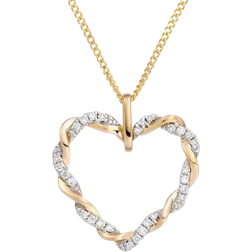 Beaverbrooks Entwine Heart Pendant - Gold/Silver/Diamonds