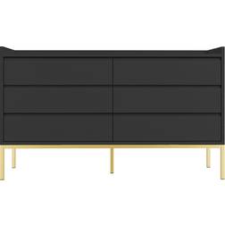 Zion Wide Black/Gold Chest of Drawer 130x77cm