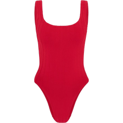 Hunza G Square Neck Swimsuit - Red