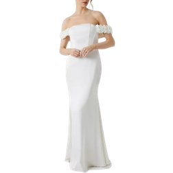 Coast Floral Bardot Fishtail Wedding Dress - Ivory