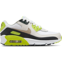 Nike Air Max 90 GS - White/Cyber/Dark Smoke Grey/Khaki