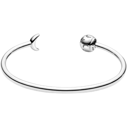 Pandora Moon & Stars Open Bangle - Silver/Transparent