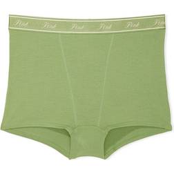 Victoria's Secret Pink Logo Cotton High Waist Boyshort Panty - Wild Grass Green