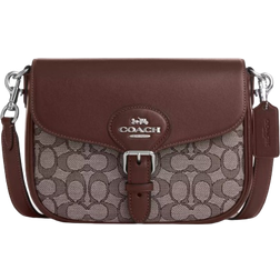 Coach Amelia Saddle Bag In Signature Jacquard - Silver/Oak/Maple