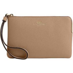 Coach Corner Zip Wristlet - Gold/Taupe