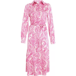 Quiz Paisley Satin Shirt Midi Dress - Pink