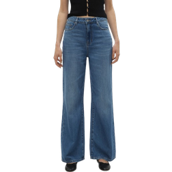 Vero Moda Vmkathy Wide Fit Jeans - Medium Blue Denim