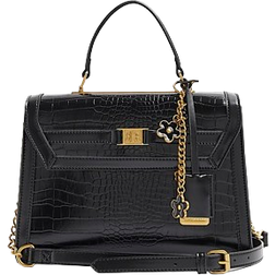 River Island Croc Embossed Chain Tote Bag - Black