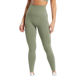 Gymshark Cotton Seamless Leggings - Base Green