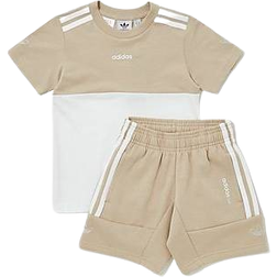 Adidas Kid's Originals Colour Block T-shirt & Shorts Set - Brown