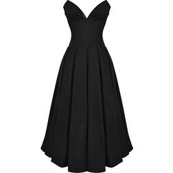 House of CB Lady Strapless Midi Dress - Black