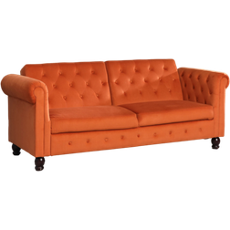 Artemis Home Maplewood Click-Clack Reclining Orange Sofa 217cm 3 Seater