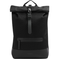 Rains Mesh Rolltop Backpack - Black