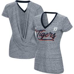 Touch Women's Detroit Tigers Navy Halftime Back Wrap Top V-Neck T-Shirt