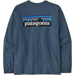 Patagonia Men's Long Sleeved P 6 Logo Responsibili Tee - Utility Blue