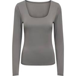 Only Long Sleeved Basic Top - Grey/Thunderstorm