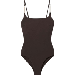 Reiss Chain Detail Underwired Swimsuit - Chocolate