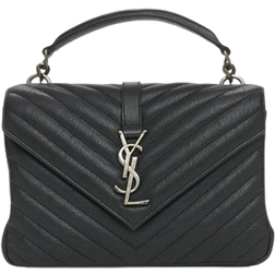 Saint Laurent Medium College Quilted Leather Tote Bag - Black