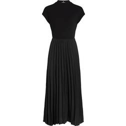 Tommy Hilfiger Mock Turtleneck Pleated Midi Dress - Black