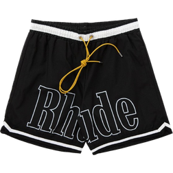 Rhude Basketball Swim Trunks - Black/White