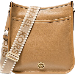 Michael Kors Luisa Large Pebbled Leather Messenger Bag - Camel