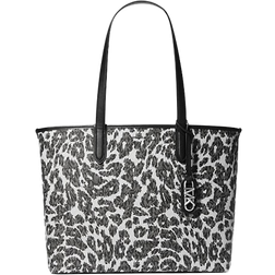 Michael Kors Eliza Extra Large Leopard Logo Tote Bag - Black Combo