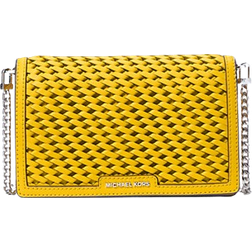 Michael Kors Jet Set Medium Hand-Woven Leather Crossbody Bag - Bright Dandelion