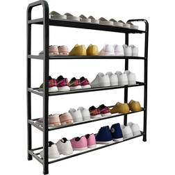 RAM ONLINE 5 Tier Black Shoe Rack 71x75cm