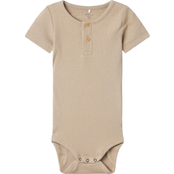 Name It Kab Short Sleeved Romper - Pure Cashmere (13218874)