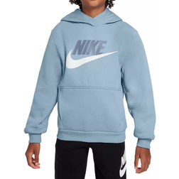 Nike Big Kid's Sportswear Club Fleece Hoodie - Light Armory Blue/White/Ashen Slate