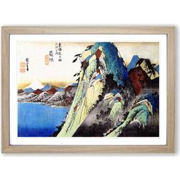 East Urban Home Hakone View of the Lake Oak Framed Art 48x36cm