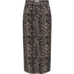 Only Anlie Leopard Printed Skirt - Black