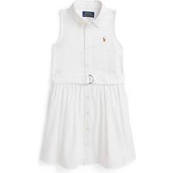 Ralph Lauren Kid's Belted Cotton Oxford Shirtdress - White (661856)