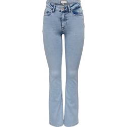 Only Blush Mid Sk Flared Jeans - Light Blue Denim