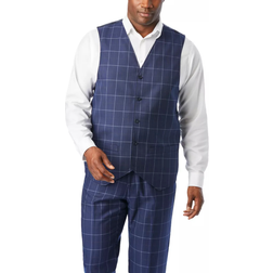 KingSize Big and Tall KS Signature Collection Easy Movement 5 Button Suit Vest - Navy Check