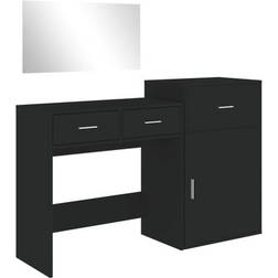 vidaXL 3276519 Black Dressing Table 39x80cm 3pcs