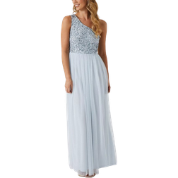 Coast Sequin Mesh Top Two In One Bridesmaids Dress - Ice Blue