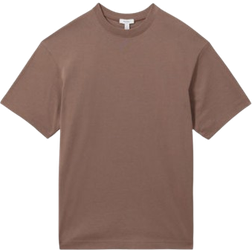 Reiss Tate Oversized Garment Dye T-shirt - Deep Taupe