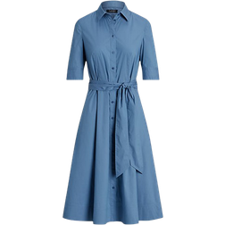 Ralph Lauren Belted Blend Shirtdress - Pale Azure